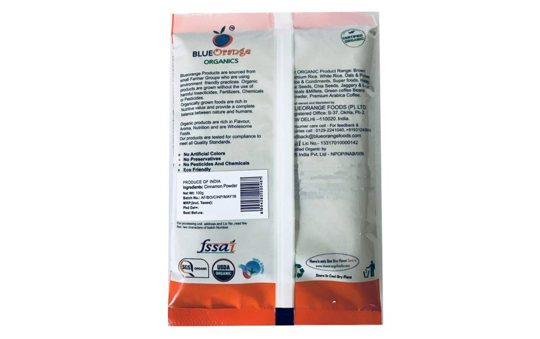 Blue Orange Organics Cinnamon Powder    Pack  100 grams